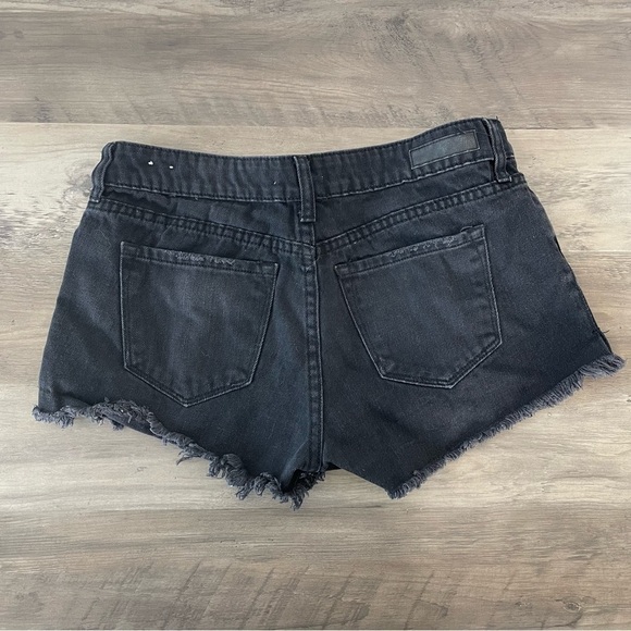 BP Destroyed Black Jean Fringe Shorts - Picture 5 of 5